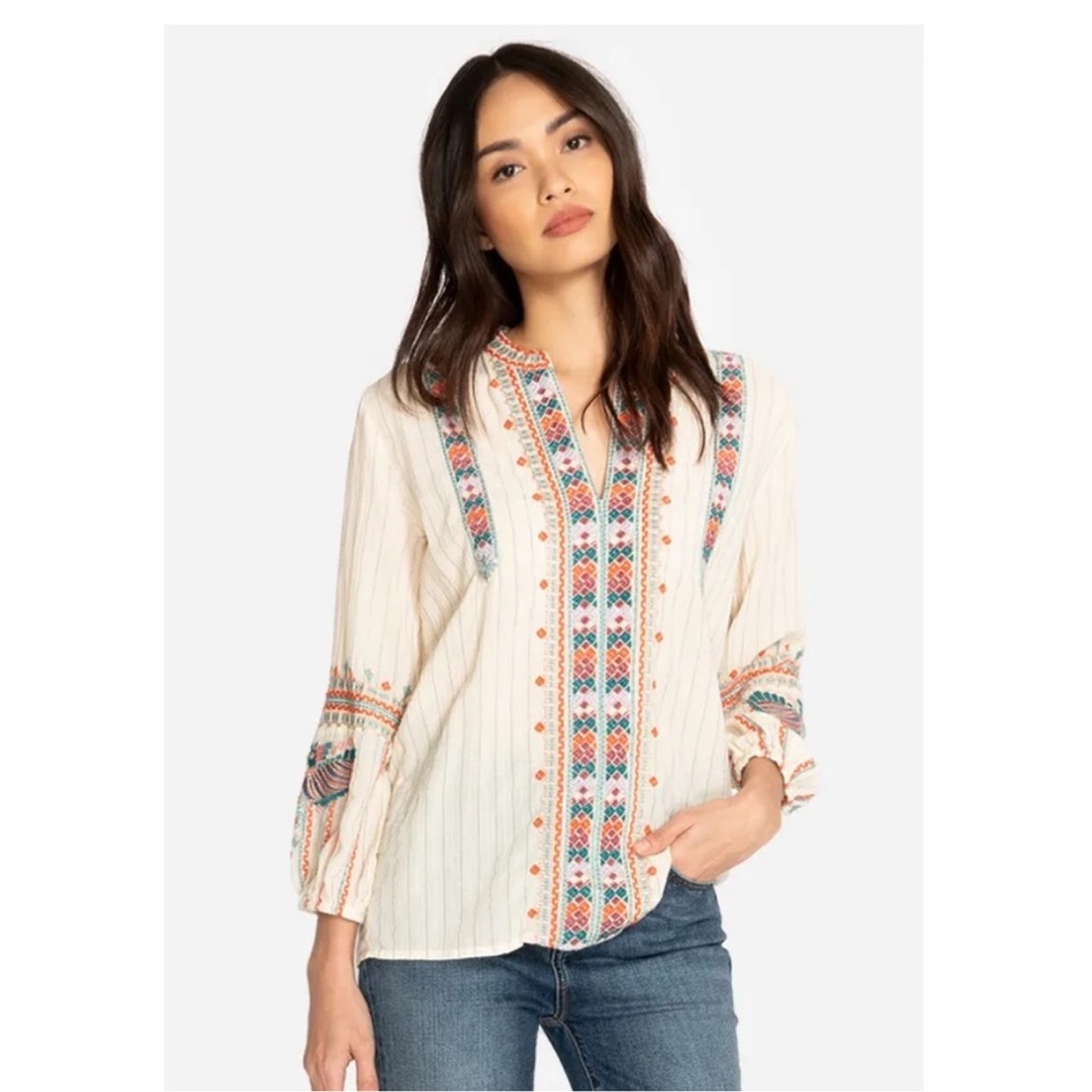 NEW Johnny Was CLAUDINE PARIS EFFORTLESS BLOUSE Sz S